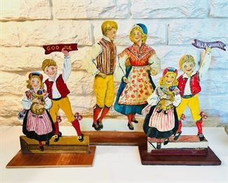 Vintage hand painted wood Scandinavian children decor