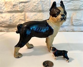 Antique cast iron dog figures
