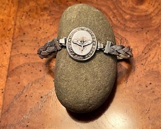 Very rare braided sterling silver United States Army Air Force bracelet