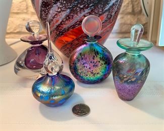 Beautiful art glass perfume bottles