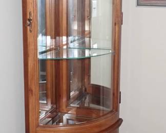 CORNER CURVED GLASS CURIO