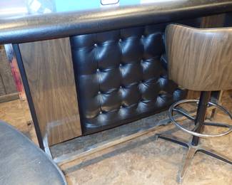 MCM  BAR & 2 BAR STOOLS BACK SIDE HAS STORAGE 