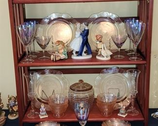 Depression glassware (Macbeth-Evans "American Sweetheart"), Goebel Hummels and more!