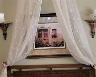 Bed canopy with curtains