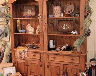 Pair of lighted display cabinets with plenty of storage!