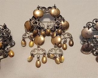 Vintage Scandinavian silver (830) brooches