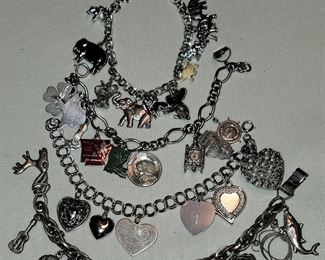 Charm bracelets (some sterling)