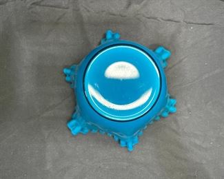 Vtg Fenton Jamestown Overlay Crimped Ruffle Bowl