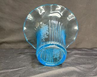 1930's Blue Hocking Sweet Pea Open Rose Vase