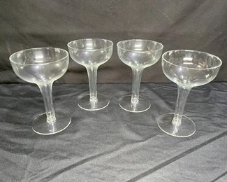4 Tiffin Franciscan Blown Hollow Stem Champagne