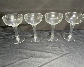 4 Tiffin Franciscan Blown Hollow Stem Champagne