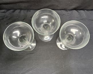 3 Tiffin Franciscan Blown Hollow Stem Champagne