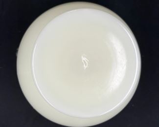 Vtg. Fenton Ivory Crest Ruffled Uranium Glass Vase