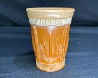 Greentown Chocolate Slag Glass Cactus Tumbler