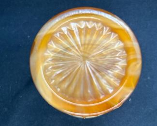 Greentown Chocolate Slag Glass Cactus Tumbler