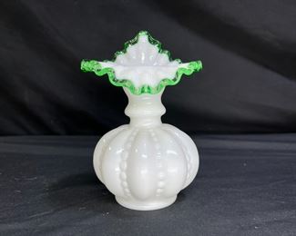 VTG Fenton Emerald Crest Jack in the Pulpit Vase