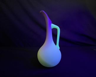 Burmese Pink to White Satin Ewer - Uranium!