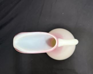 Burmese Pink to White Satin Ewer - Uranium!