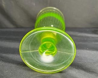 3 VTG Vaseline Glass Water Goblets