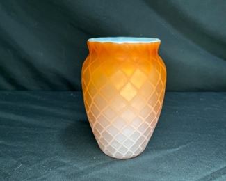 ATQ Mt. Washington Quilted Satin MOP Glass Vase