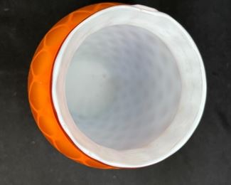 ATQ Mt. Washington Quilted Satin MOP Glass Vase