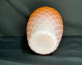 ATQ Mt. Washington Quilted Satin MOP Glass Vase