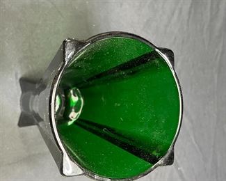 VTG Anchor Hocking MCM Green Atomic Age Vase