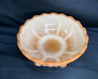 Antique Greentown Chocolate Slag Glass Bowl