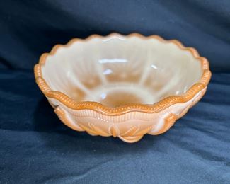 Antique Greentown Chocolate Slag Glass Bowl