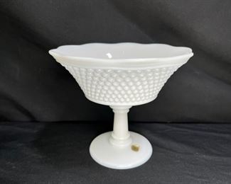Westmoreland Milk Glass Hobnail Style Compote