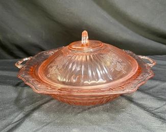 VTG Mayfair Open Rose Covered Dish