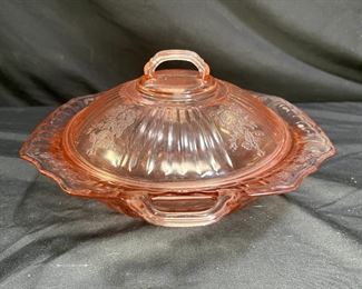 VTG Mayfair Open Rose Covered Dish