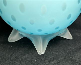 Atq Satin Mt. Washington Footed Ruffle Bubble Vase