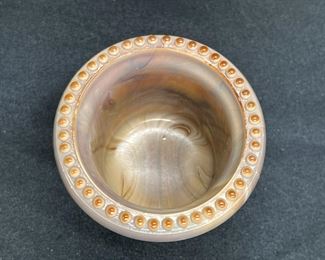 ATQ Greentown Choc Slag Glass Toothpick Holders