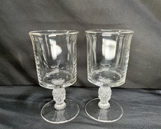 7 Heisey Plantation Pineapple Footed Water Goblets