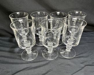 7 Heisey Plantation Pineapple Footed Water Goblets