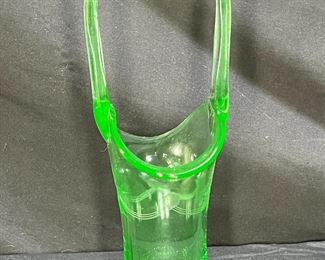 Westmoreland Uranium Glass Bridal Basket