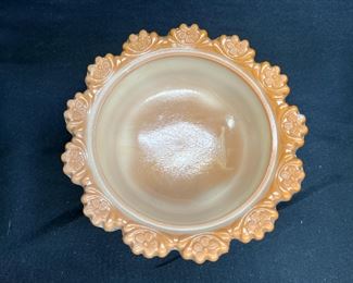 ATQ EAPG Chocolate Glass Dewey Butter Dish