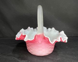 Fenton Satin Quilted Ruffle Edge Wedding Basket