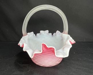 Fenton Satin Quilted Ruffle Edge Wedding Basket