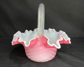 Fenton Satin Quilted Ruffle Edge Wedding Basket