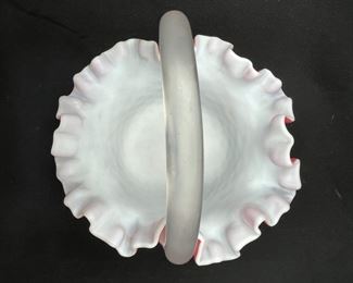 Fenton Satin Quilted Ruffle Edge Wedding Basket