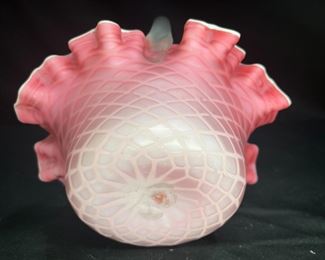 Fenton Satin Quilted Ruffle Edge Wedding Basket