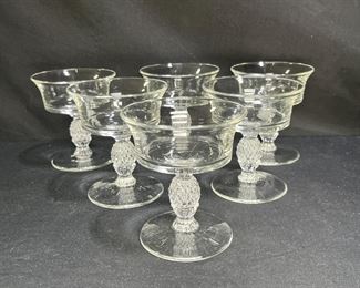 Heisey Plantation Pineapple Footed Sherbet Glasses