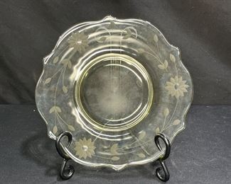 2 VTG Lancaster Jubilee Yellow Floral Etch Plates