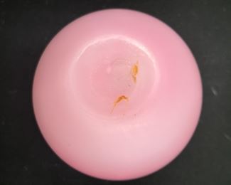 VTG Pink Satin Crimped Rose Bowl