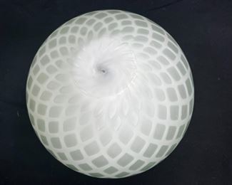 VTG Mt Washington Satin Quilted MOP Rose Bowl