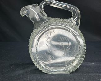 VTG Thick Glass Clear Handled Lilted Decanter