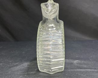 VTG Thick Glass Clear Handled Lilted Decanter