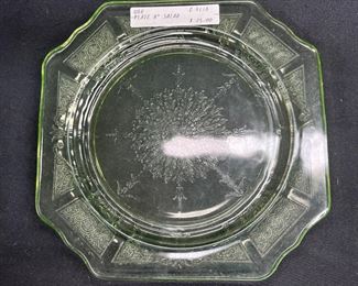 2 Anchor Hocking Uranium Glass Plates